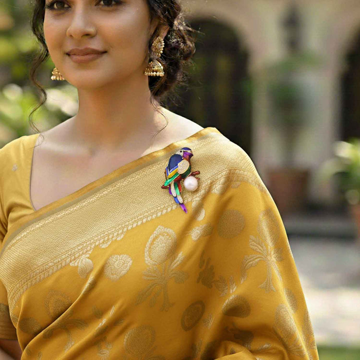 Multicolor Macaw Brooch