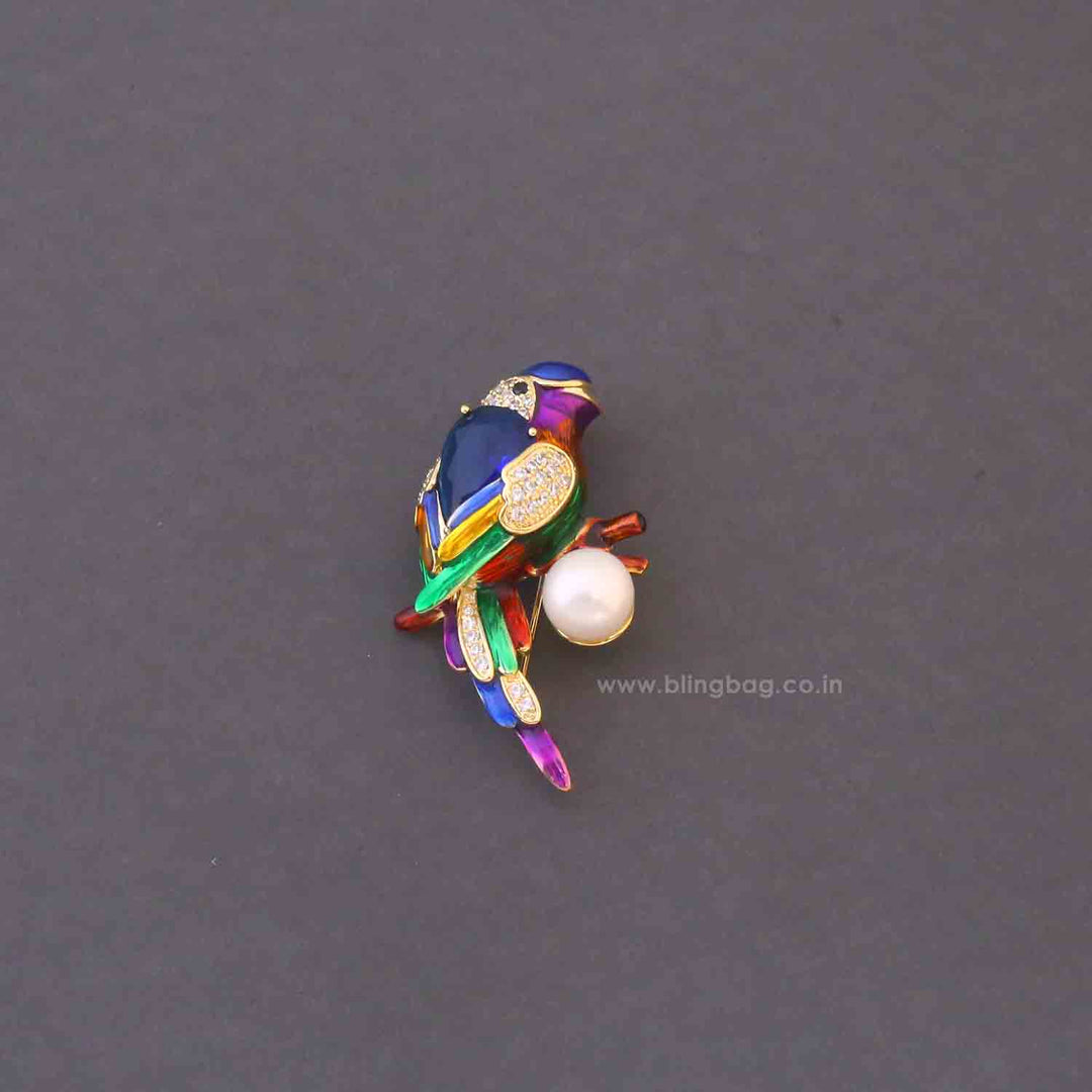 Multicolor Macaw Brooch