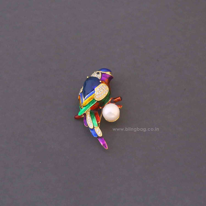 Multicolor Macaw Brooch