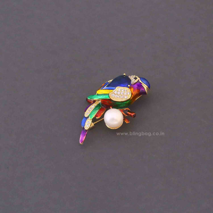 Multicolor Macaw Brooch