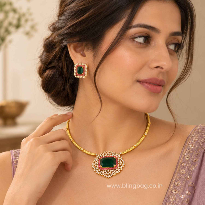 Multicolor Madhulikaa Antique Jewellery Set- New Arrival