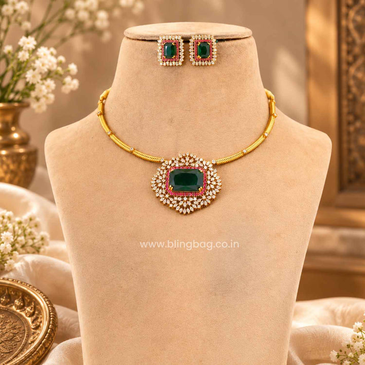 Multicolor Madhulikaa Antique Jewellery Set- New Arrival