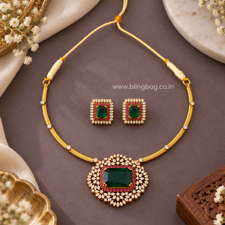 Multicolor Madhulikaa Antique Jewellery Set- New Arrival