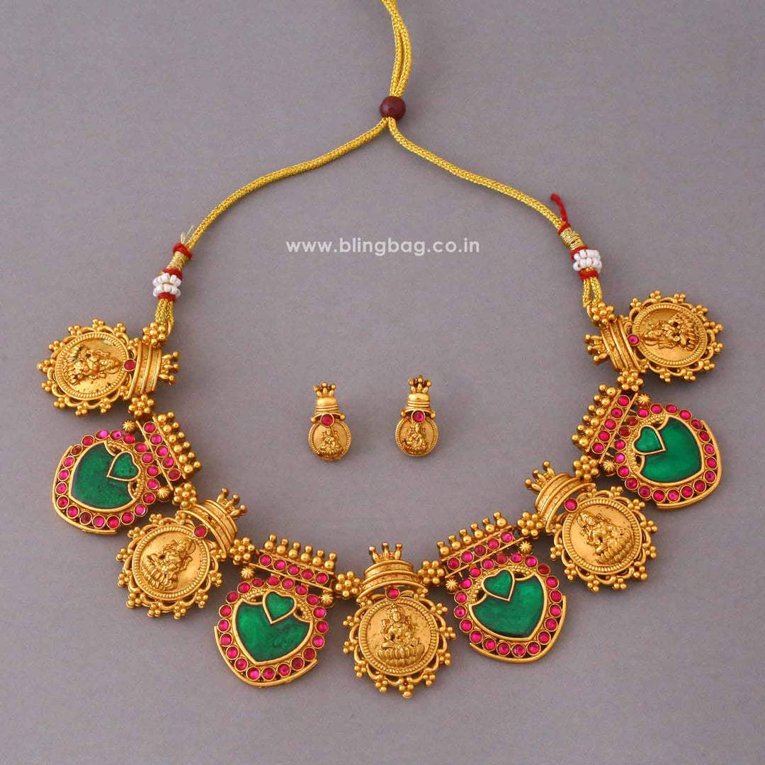 Multicolor Mahakalii Temple Jewellery Set- New Arrival