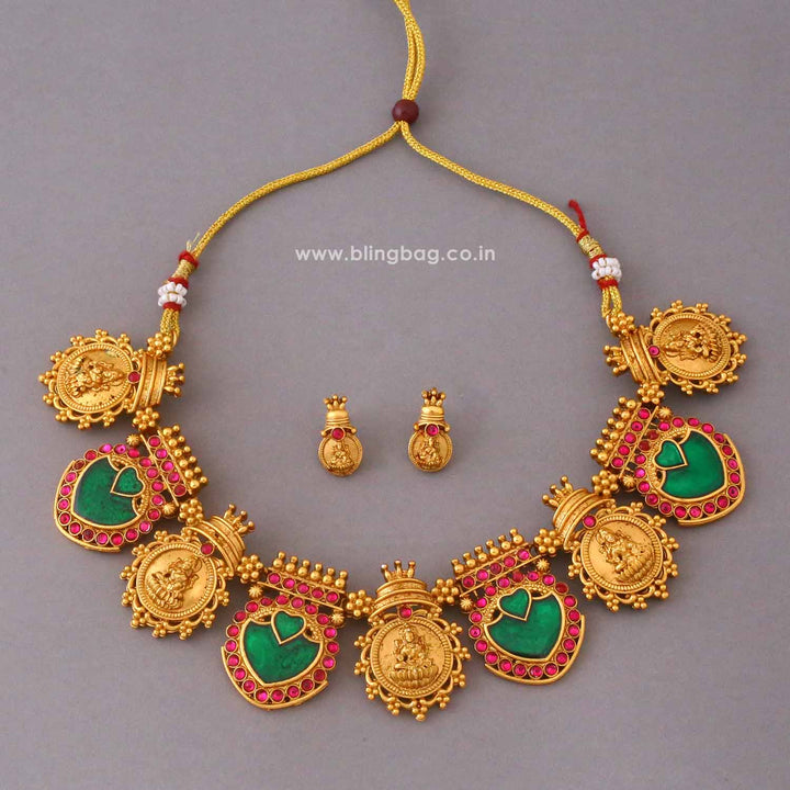 Multicolor Mahakalii Temple Jewellery Set- New Arrival