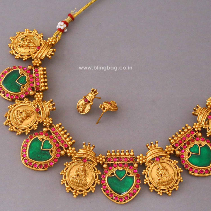 Multicolor Mahakalii Temple Jewellery Set- New Arrival