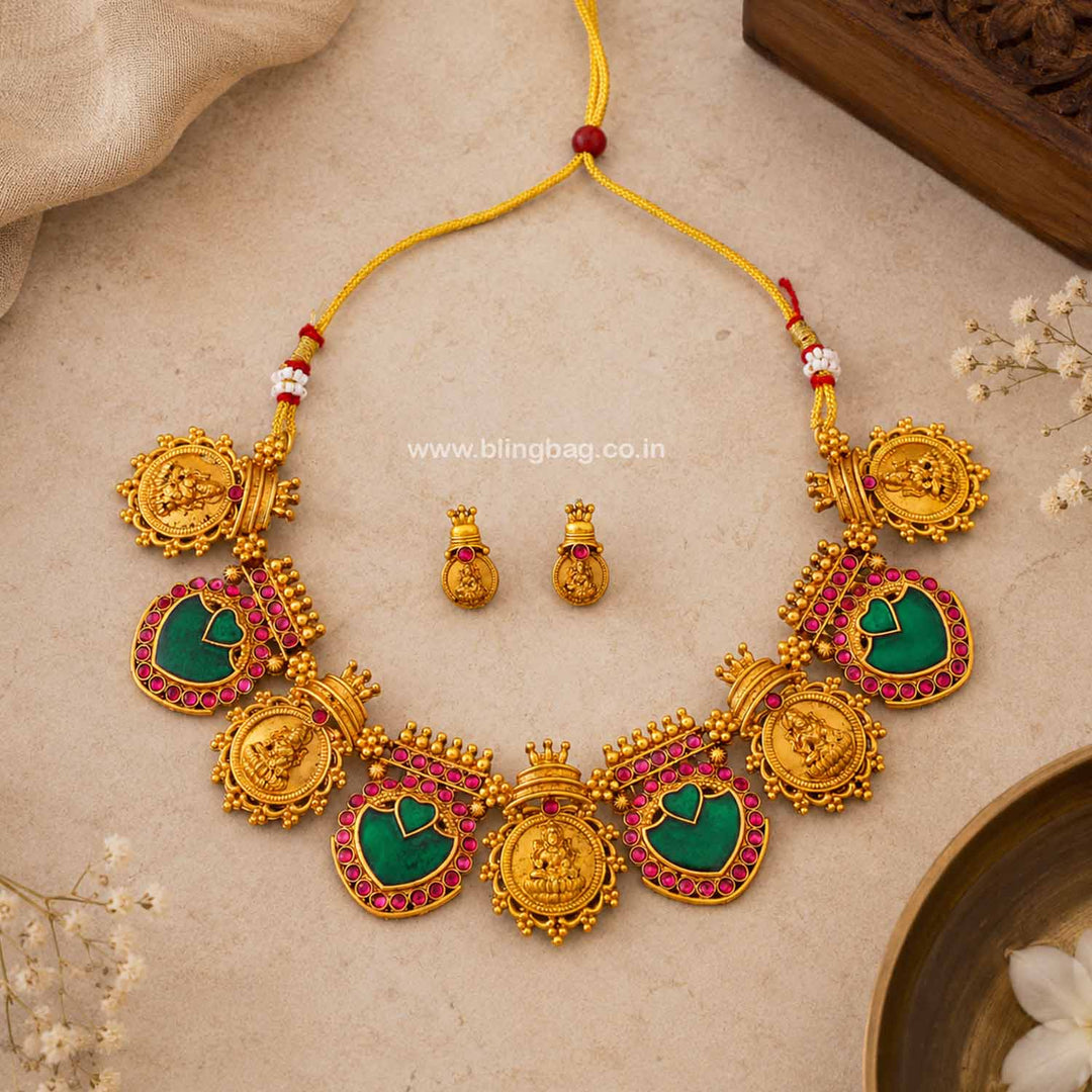 Multicolor Mahakalii Temple Jewellery Set- New Arrival
