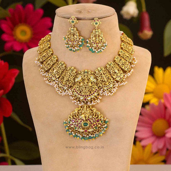 Multicolor Manasashree Temple Jewellery Set - New Arrival