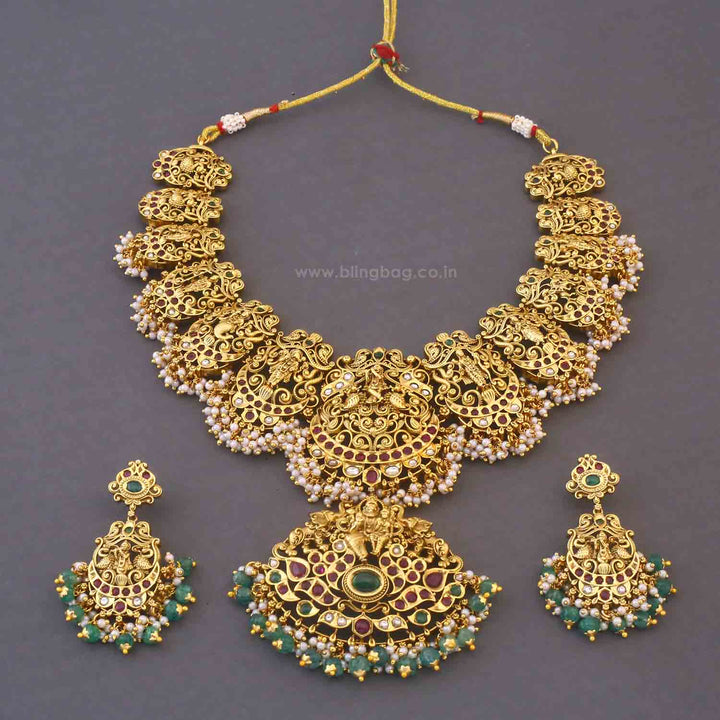 Multicolor Manasashree Temple Jewellery Set - New Arrival