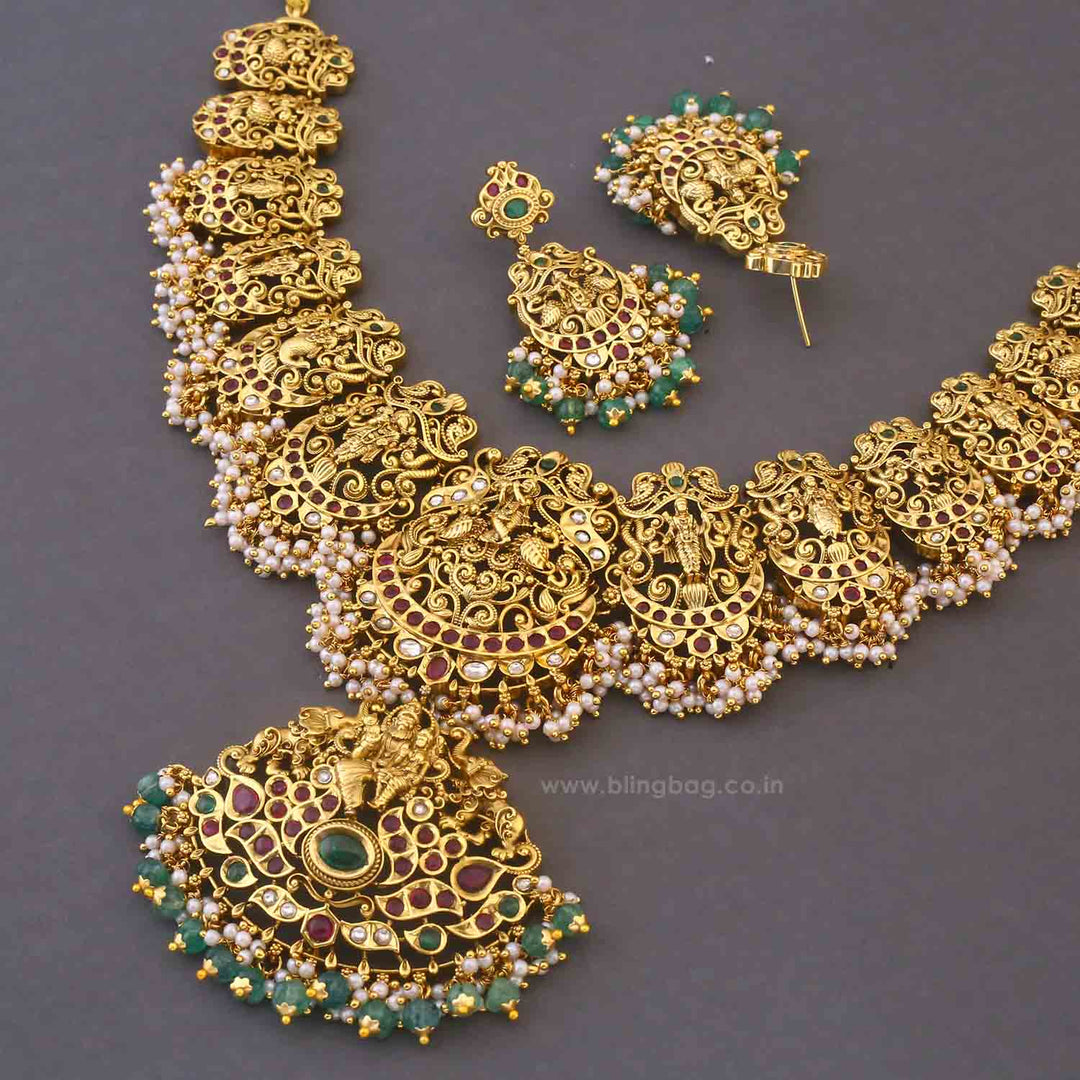 Multicolor Manasashree Temple Jewellery Set - New Arrival
