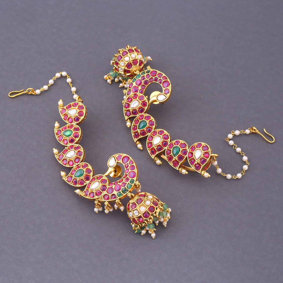 Multicolor Manha Ear Cuff Jhumkis