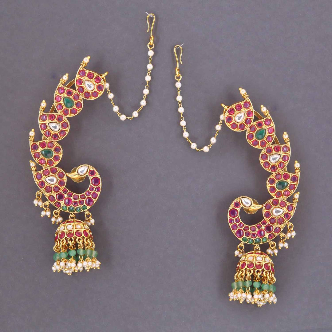 Multicolor Manha Ear Cuff Jhumkis