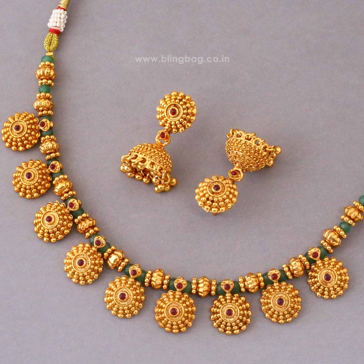 Multicolor Manjiri Antique Jewellery Set- New Arrival