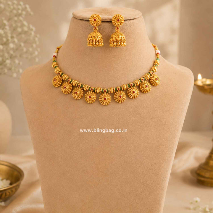 Multicolor Manjiri Antique Jewellery Set- New Arrival