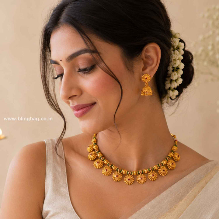 Multicolor Manjiri Antique Jewellery Set- New Arrival
