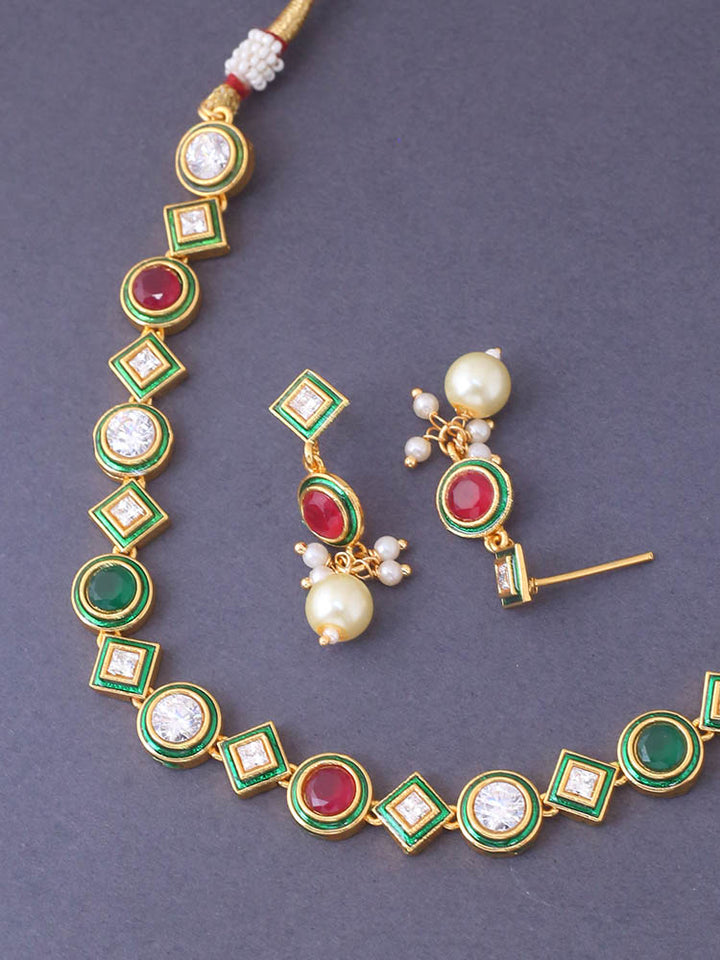 Multicolor Mansvi Kundan Jewellery Set
