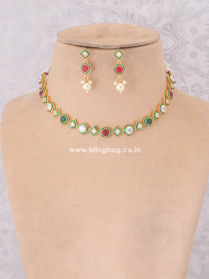 Multicolor Mansvi Kundan Jewellery Set