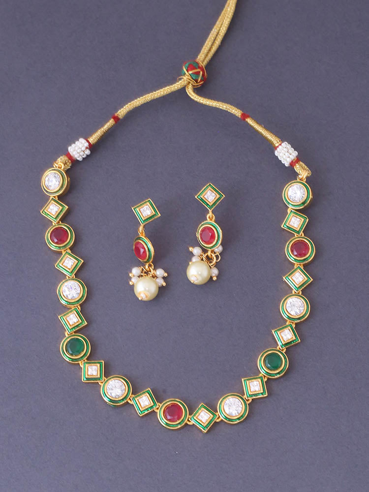 Multicolor Mansvi Kundan Jewellery Set