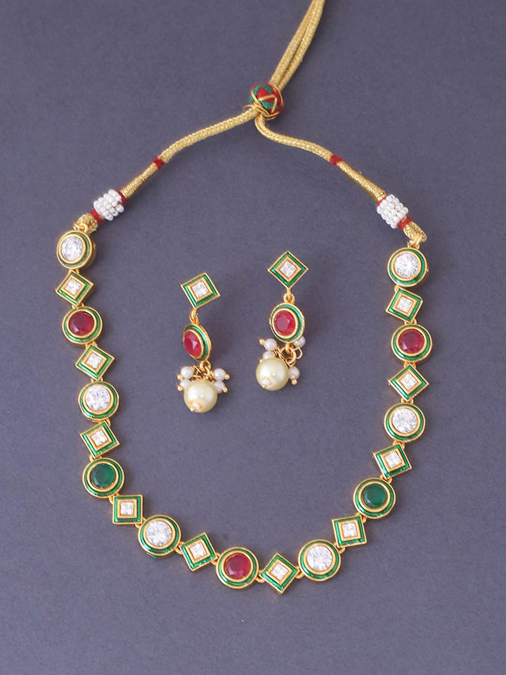 Multicolor Mansvi Kundan Jewellery Set