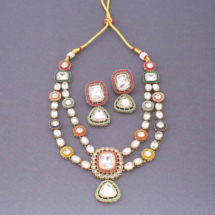 Multicolor Manvya Kundan Jewellery Set