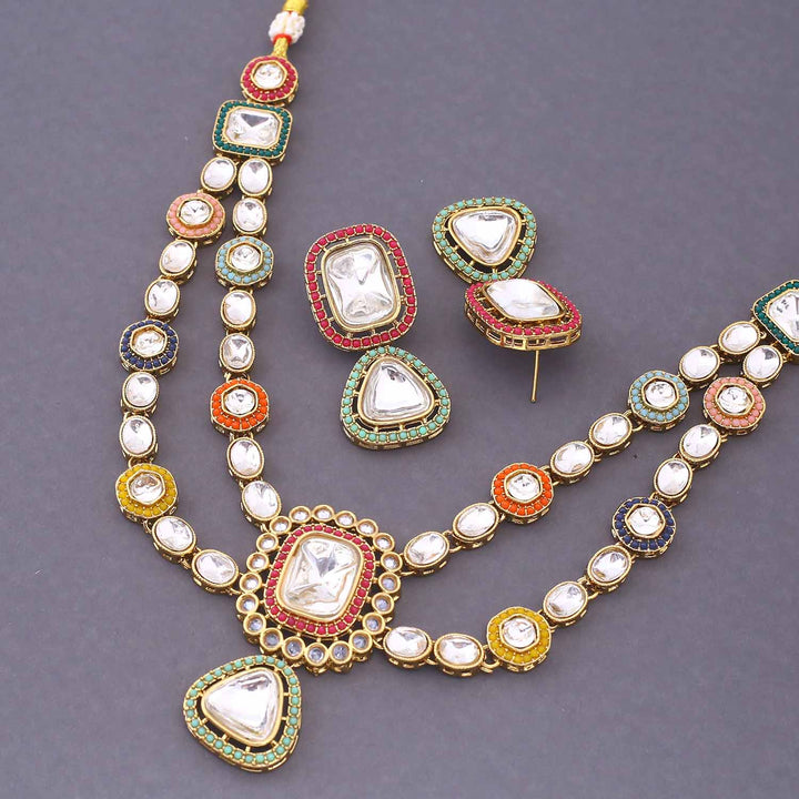 Multicolor Manvya Kundan Jewellery Set