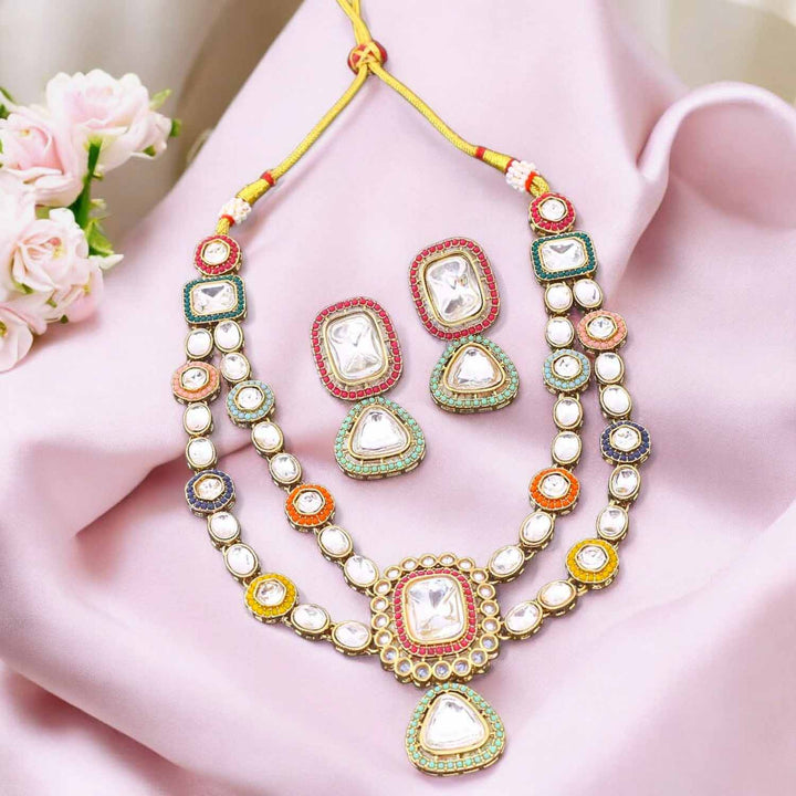Multicolor Manvya Kundan Jewellery Set