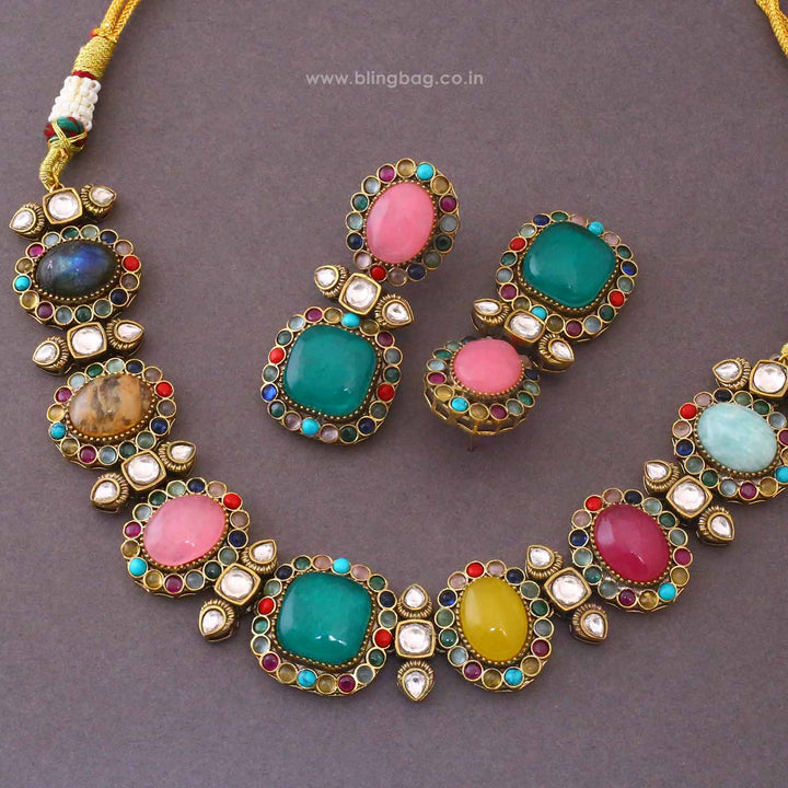 Multicolor Marian Victorian Jewellery Set - New Arrival