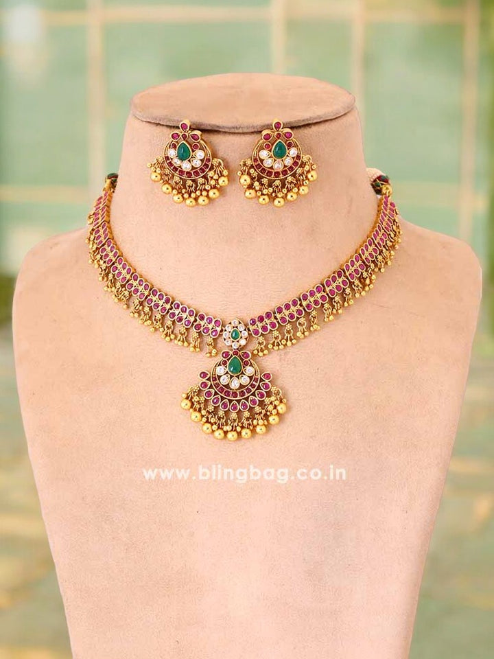 Multicolor Matangi Antique Jewellery Set