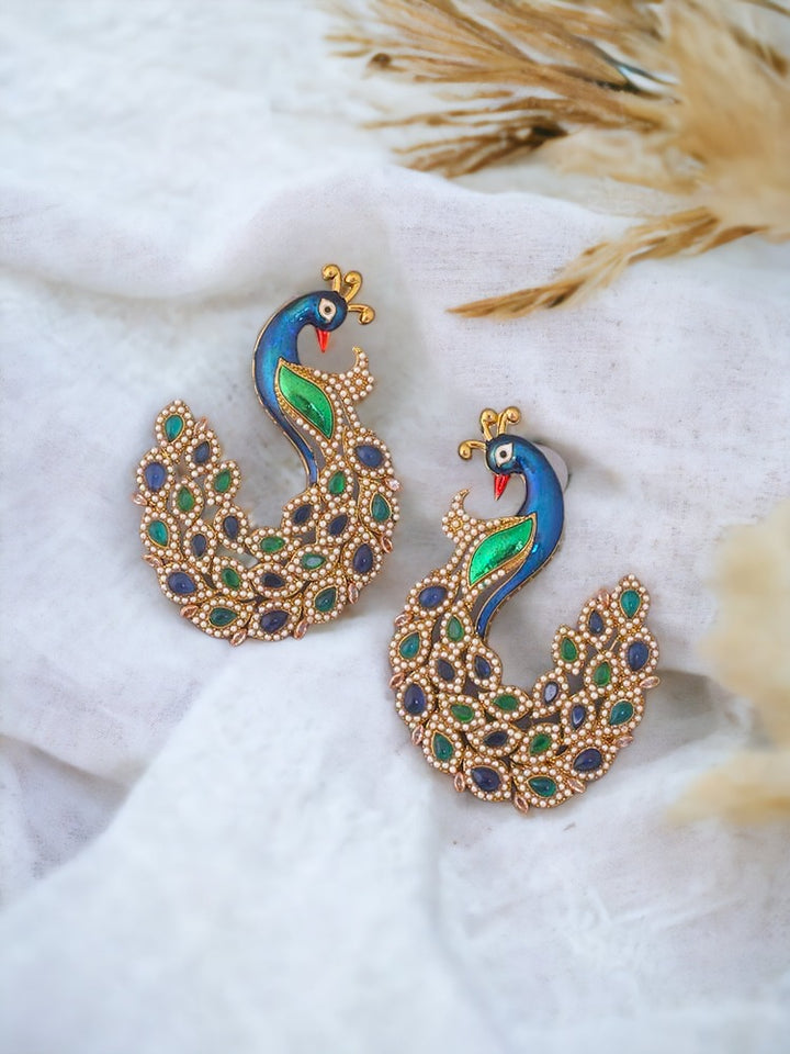 Multicolor Mayura Ethnic Earrings