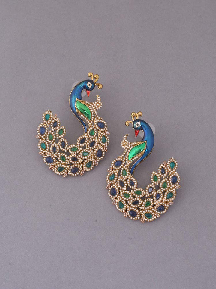 Multicolor Mayura Ethnic Earrings