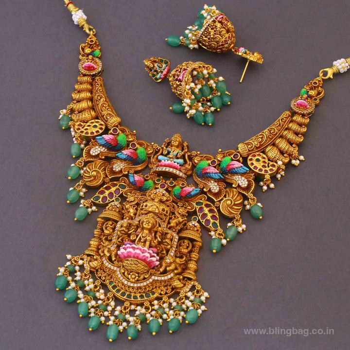 Multicolor Mayurshree Temple Jewellery Set- New Arrivals