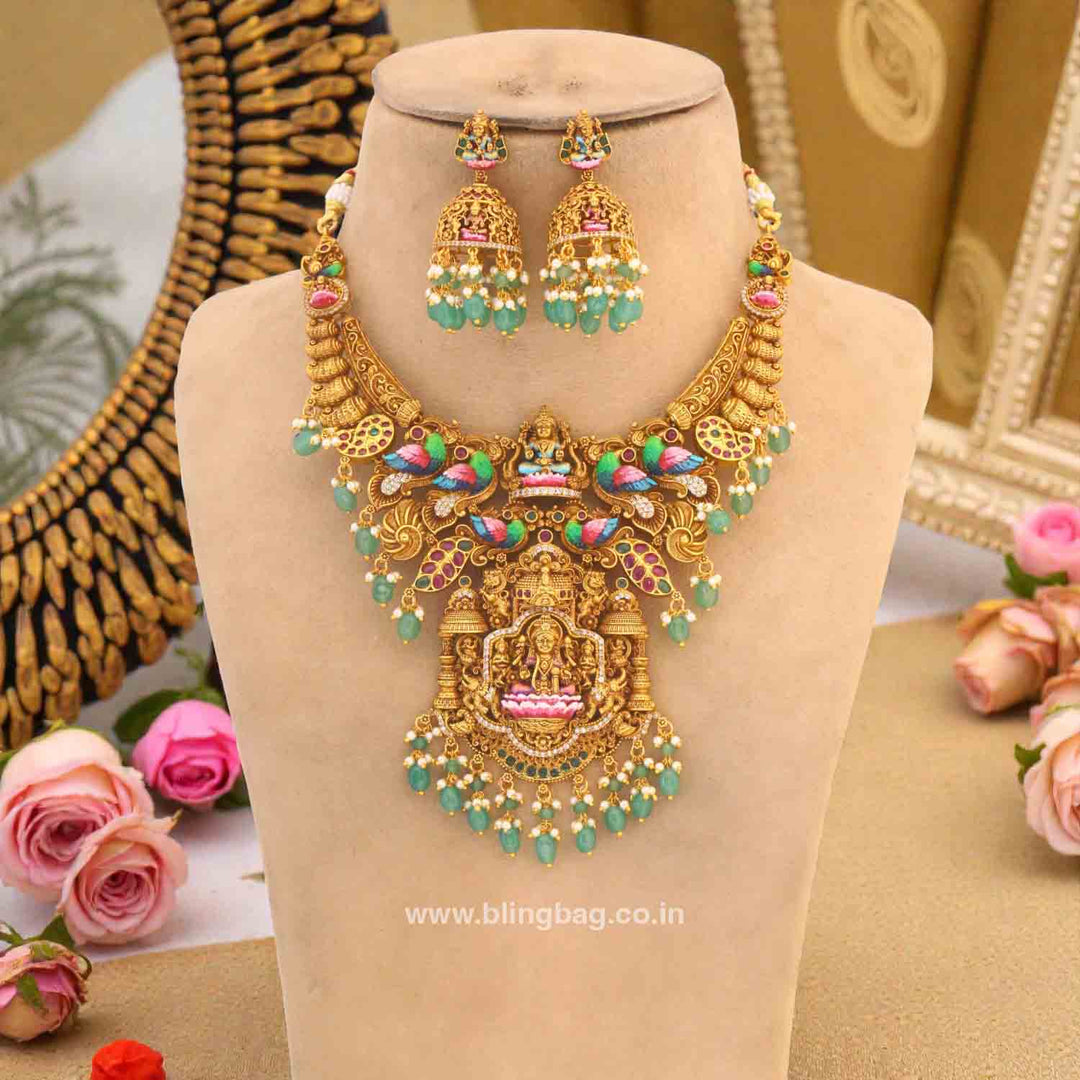 Multicolor Mayurshree Temple Jewellery Set- New Arrivals