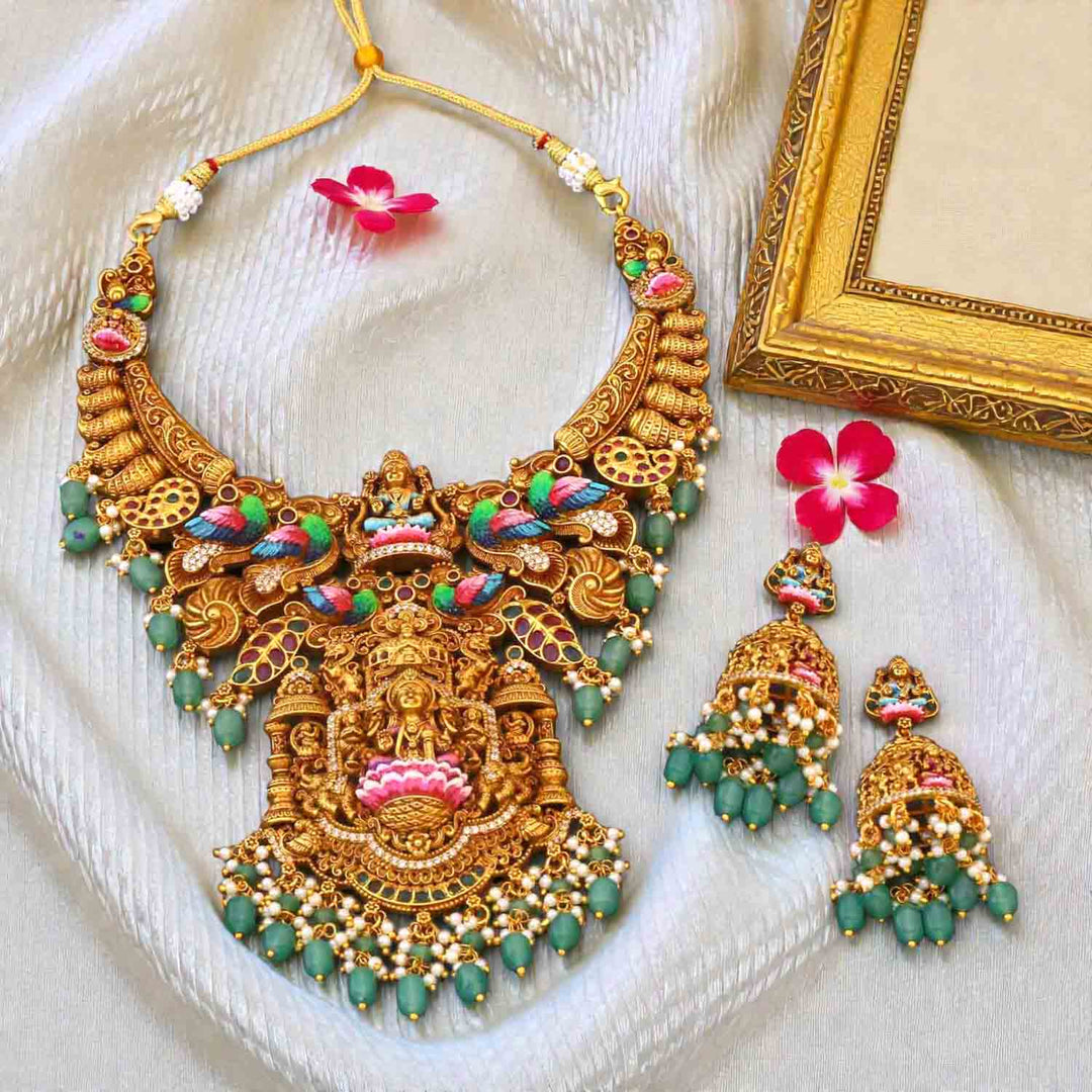 Multicolor Mayurshree Temple Jewellery Set- New Arrivals
