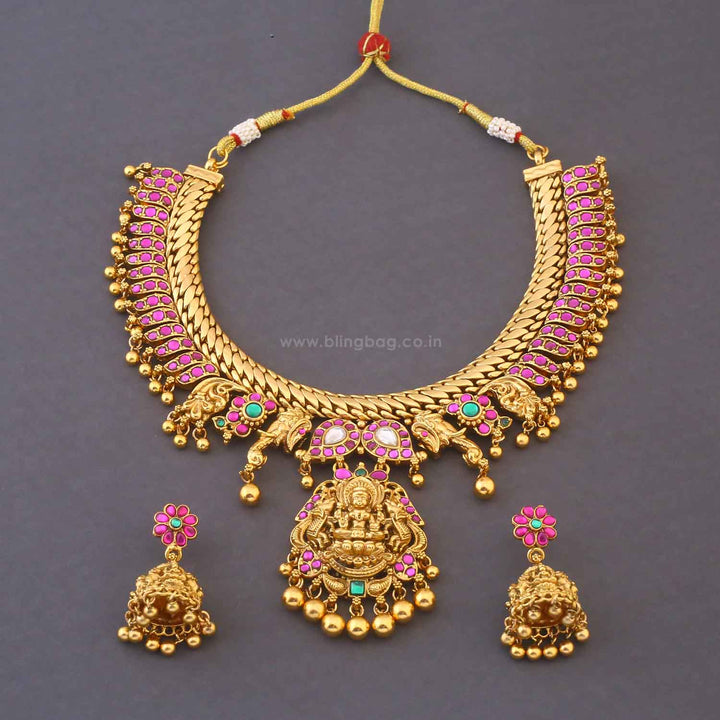 Multicolor Meenakshina Temple Jewellery Set - New Arrival