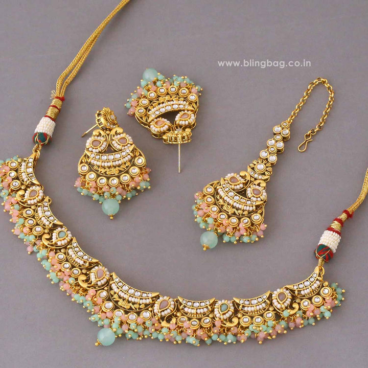 Multicolor Meeraita Kundan Jewellery Set