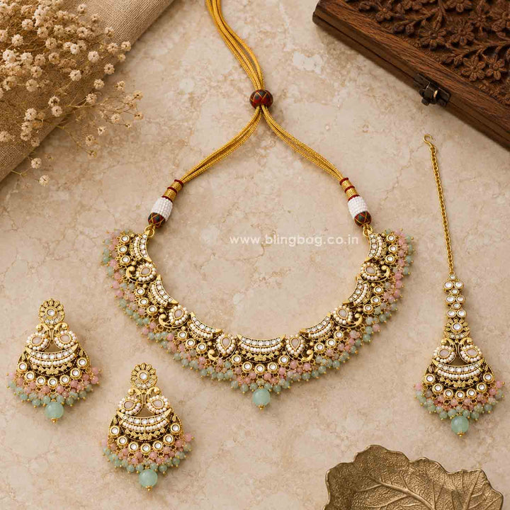 Multicolor Meeraita Kundan Jewellery Set