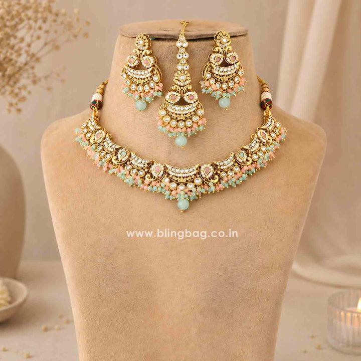 Multicolor Meeraita Kundan Jewellery Set