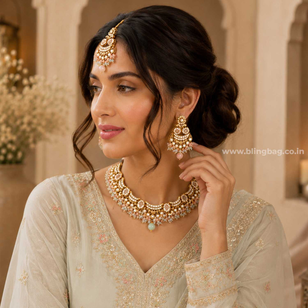 Multicolor Meeraita Kundan Jewellery Set