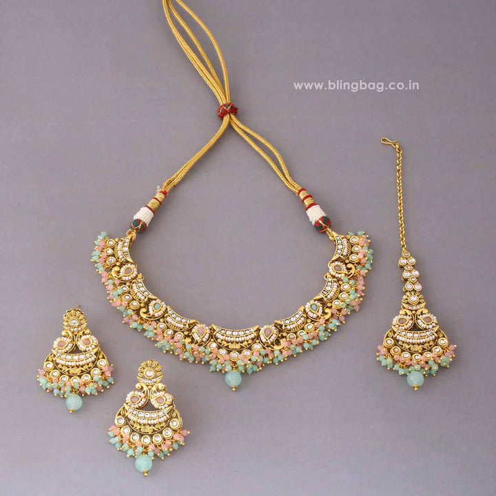 Multicolor Meeraita Kundan Jewellery Set