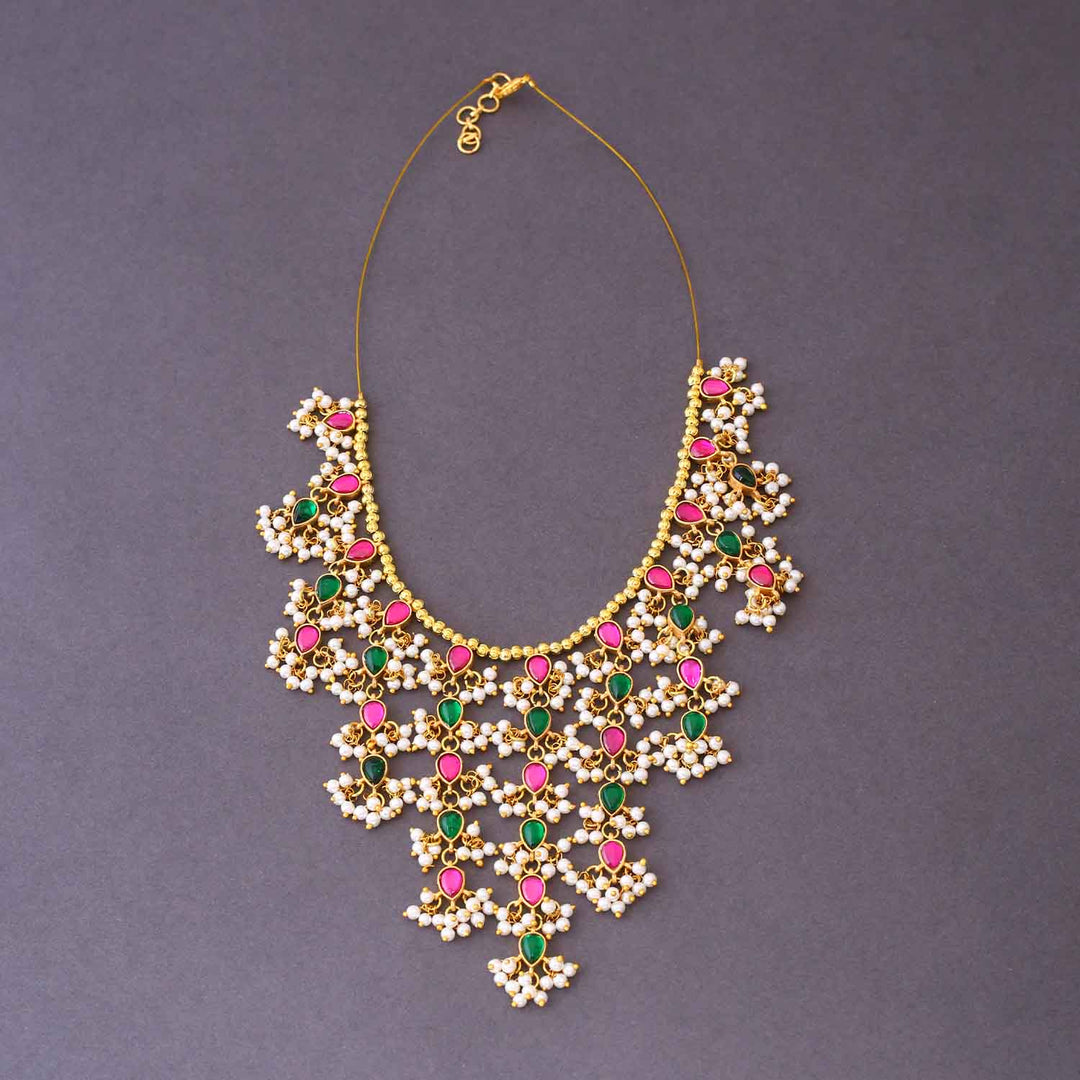 Multicolor Meerka Antique Jewellery Set- New Arrival