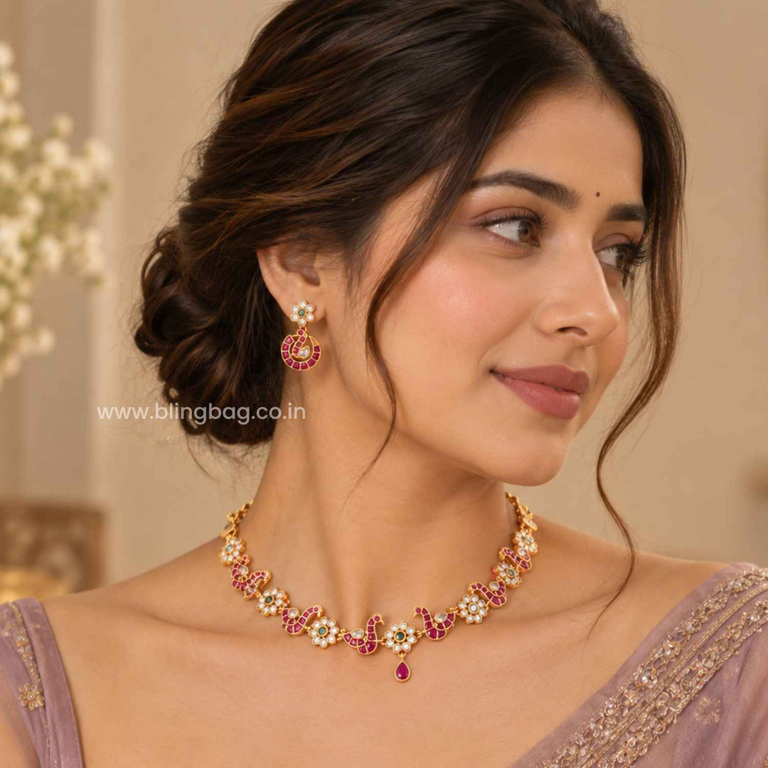 Multicolor Mehira Antique Jewellery Set- New Arrival