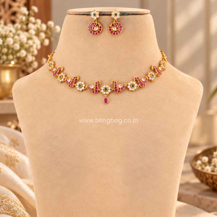 Multicolor Mehira Antique Jewellery Set- New Arrival
