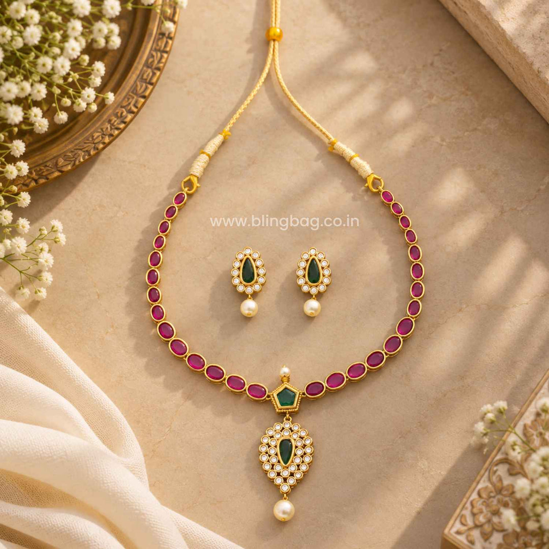 Multicolor Mihika Antique Jewellery Set- New Arrival
