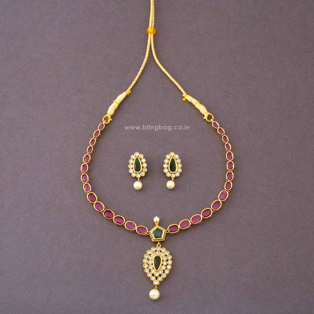 Multicolor Mihika Antique Jewellery Set- New Arrival
