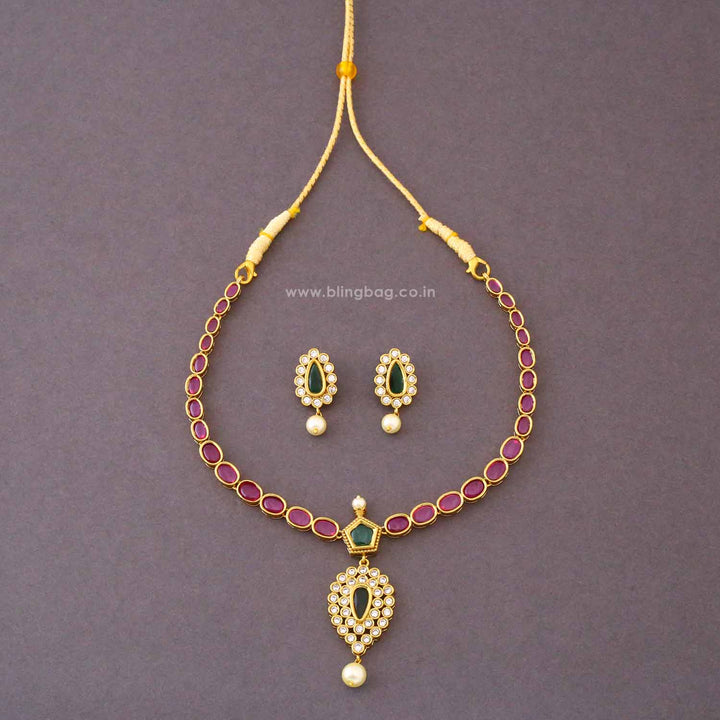 Multicolor Mihika Antique Jewellery Set- New Arrival