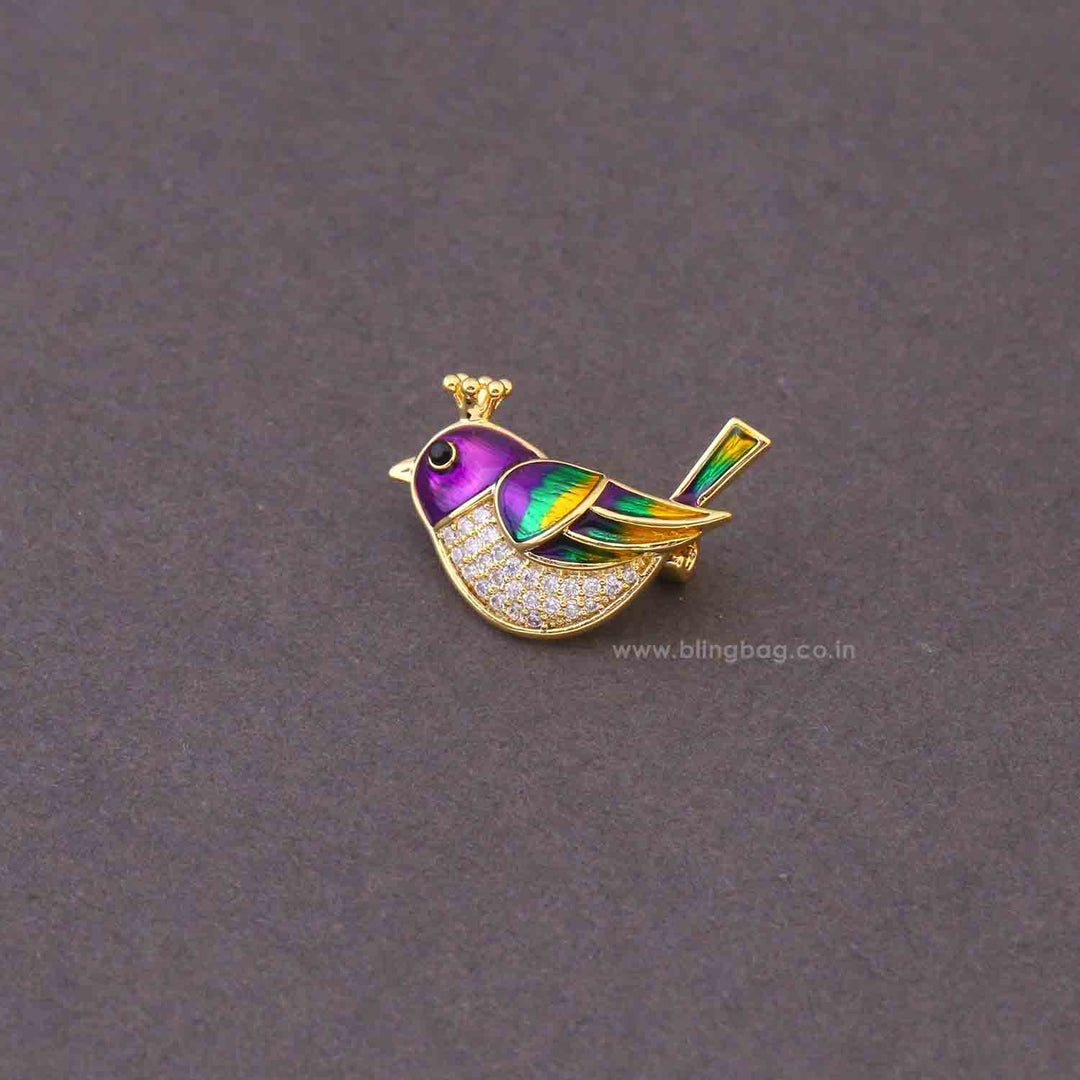 Multicolor Mini Bird Brooch