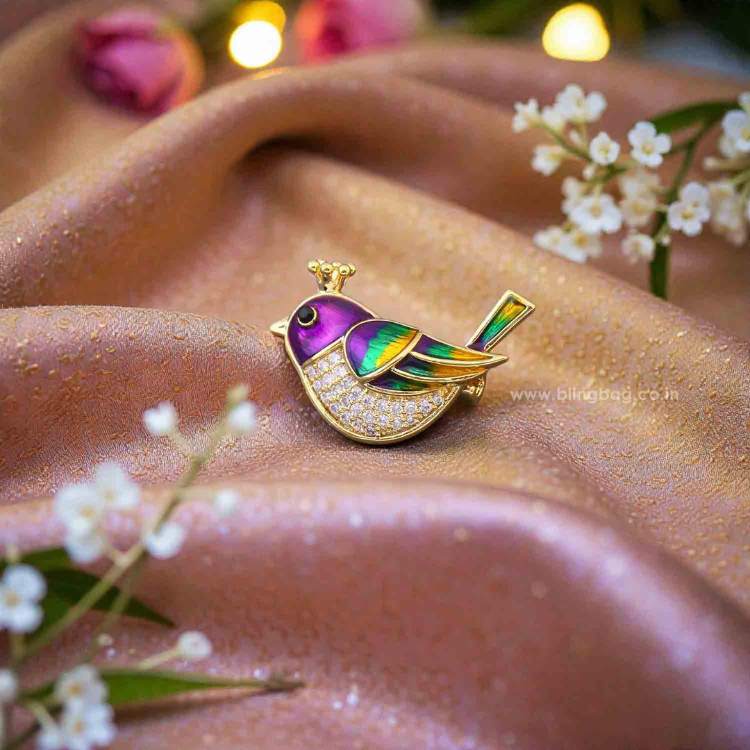 Multicolor Mini Bird Brooch