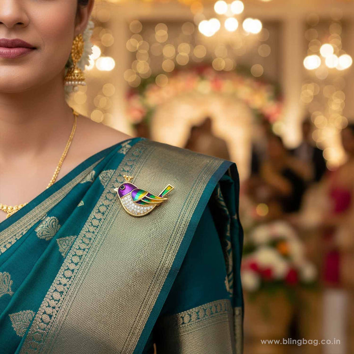 Multicolor Mini Bird Brooch