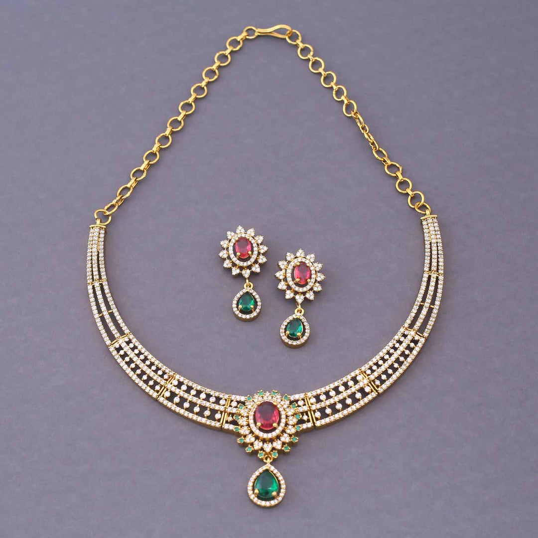 Multicolor Miranya Hasli Victorian Jewellery Set - New Arrival