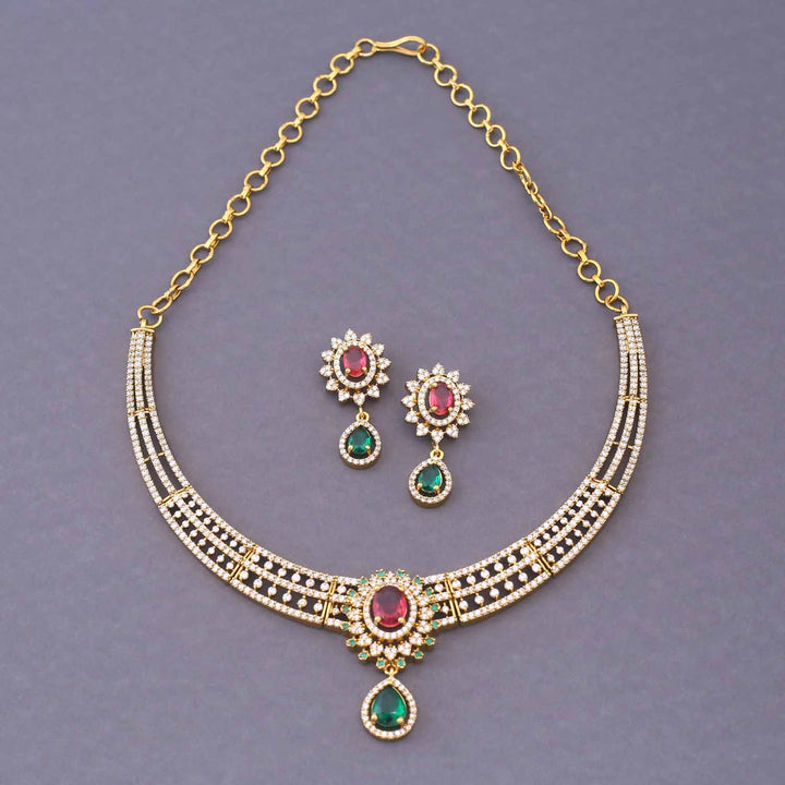 Multicolor Miranya Hasli Victorian Jewellery Set - New Arrival